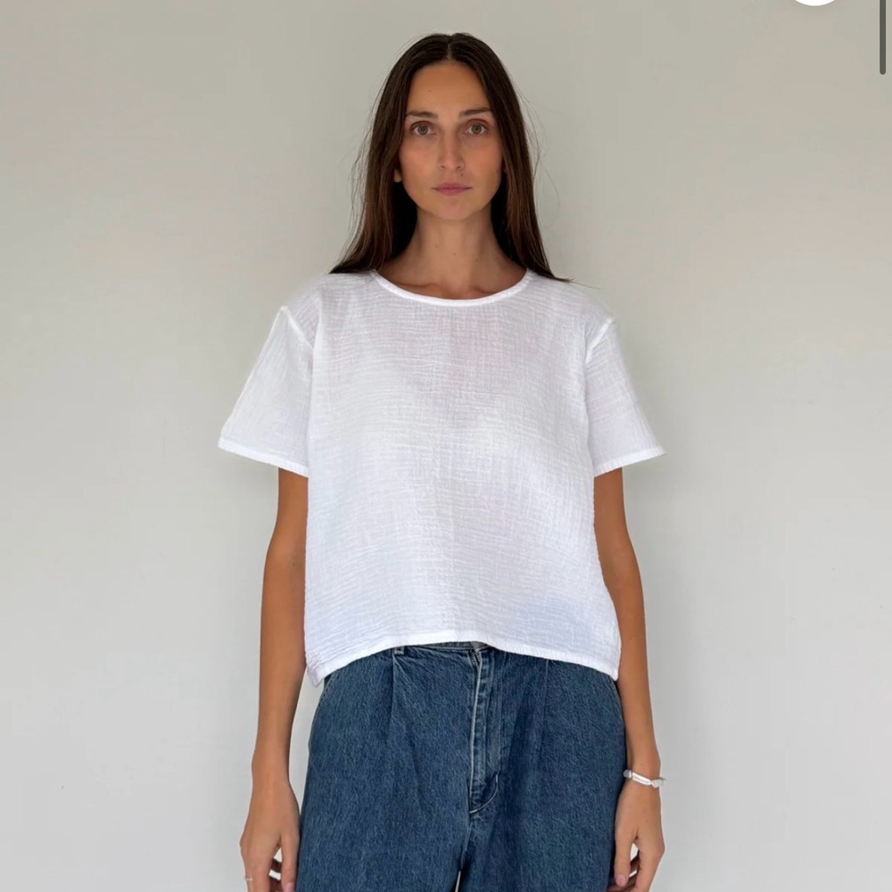 Honest Cotton Perfect Tee in Light Blue, Excellent condition - Picture 4 of 4